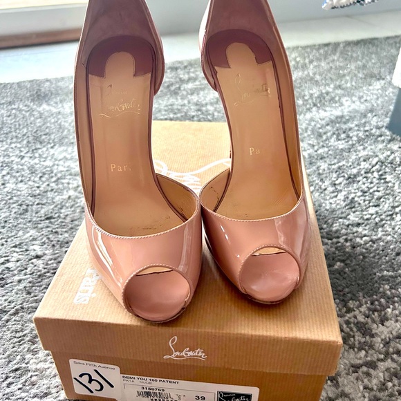 Christian LouboutinDemi You peep toe red bottom heels size 39 Authentic!